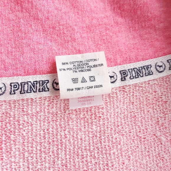 PINK VS Quarter Zip Graphic Pullover Sweatshirt XS - Picture 5 of 7